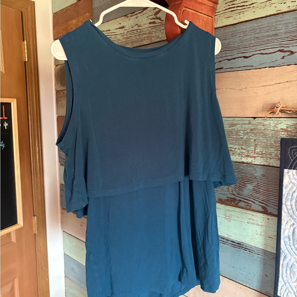 Teal Sleeveless Layered Top